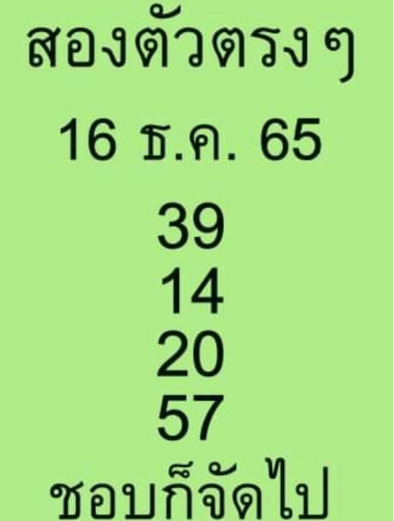 ข่าวหวย หวยสองตัวบนตรงๆ 16-12-65