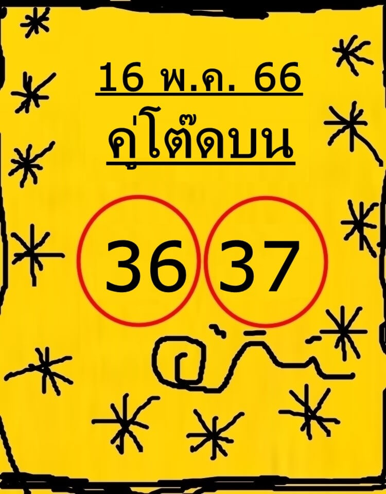 หวยคู่โต๊ดบน 16-5-66